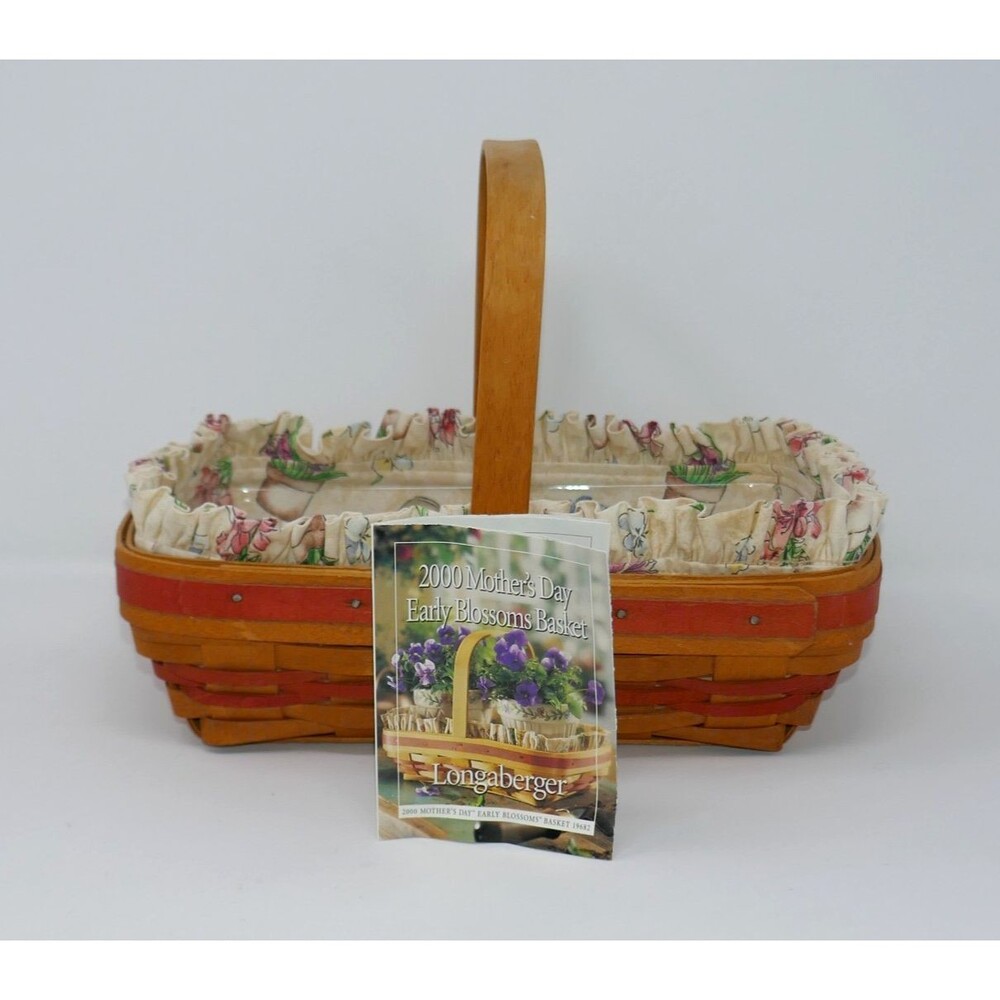 Longaberger 2000 Mother's Day Early Blossoms Basket, Liner & Protector